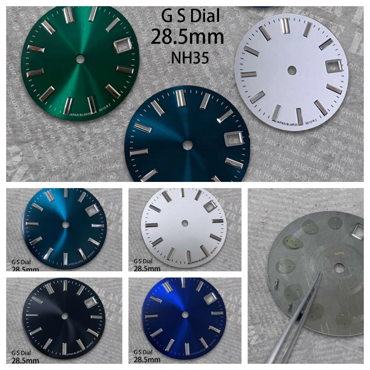 

28.5mm G S Logo Dial Suitable For NH35/NH36/4R/7S Japan Movement Sunburst High Quality Watch Modification Accessories