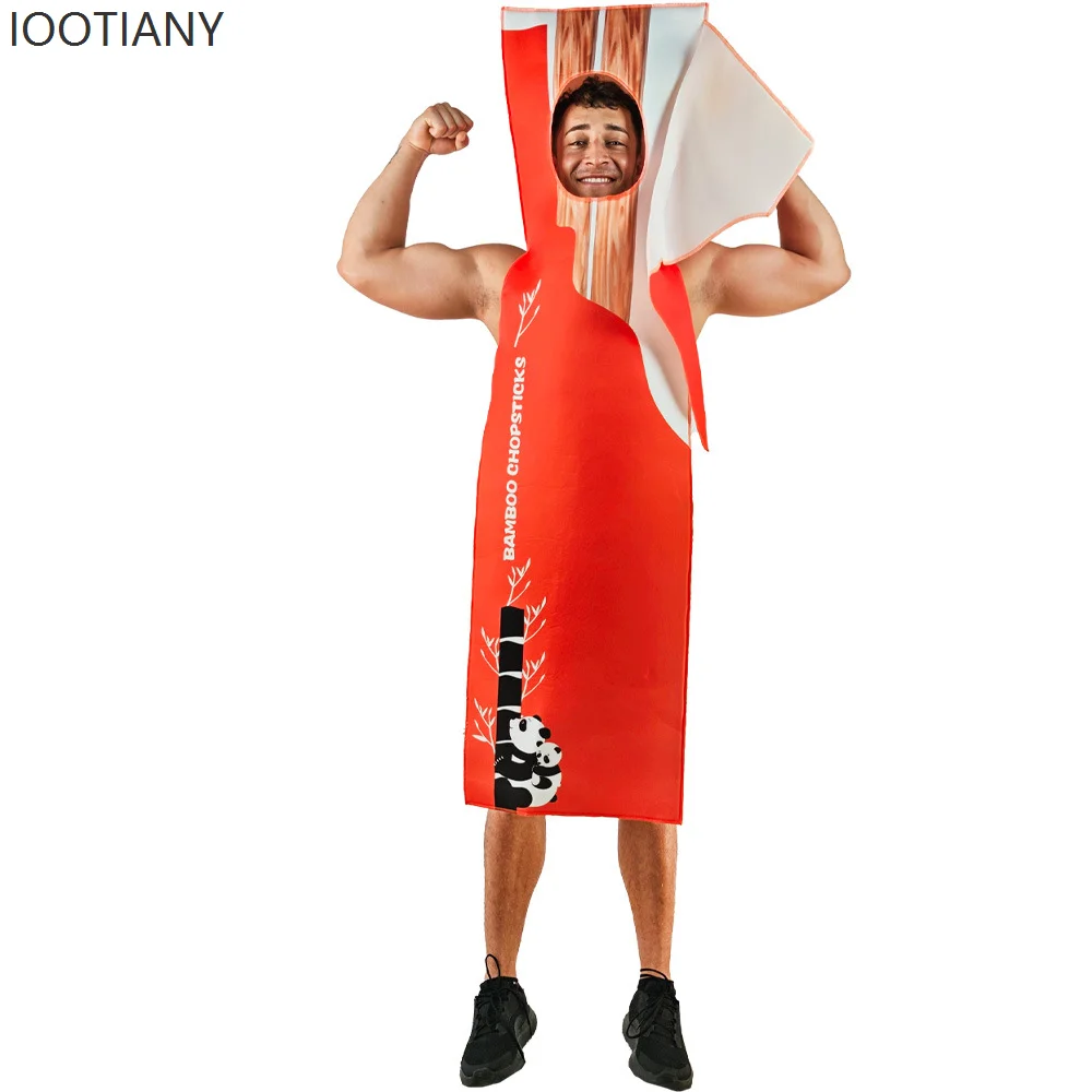 

IOOTIANY Halloween Unisex Stage Performance Costume Cosplay Clothing Chopsticks Funny One-Piece Party Bar Performance Clothing