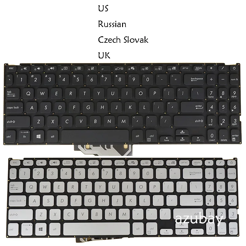 New Laptop Keyboard For Asus ASM18M93US-5281 0KN1-CE2RU12 0KNB0-560MRU00 ASM18M73SUJ5287 US Russian UK Czech Slovak, Backlit /No