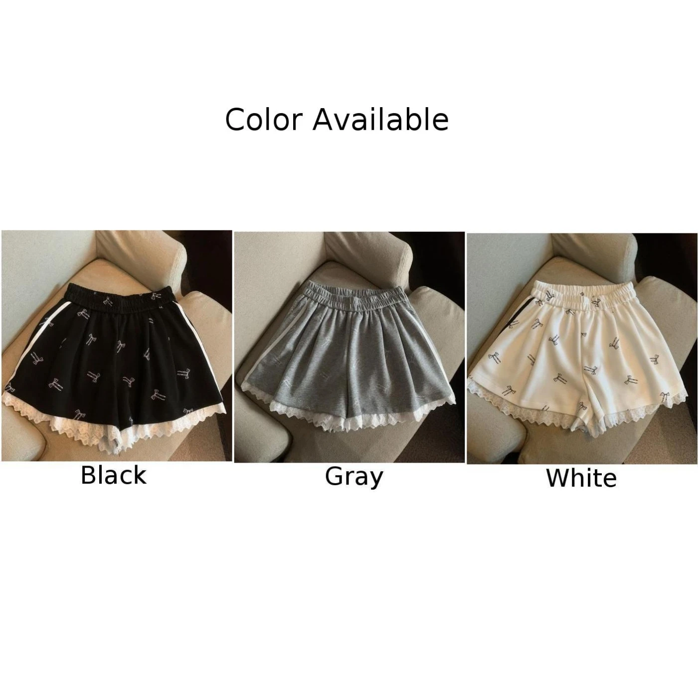 캐주얼 홀리데이 반바지 신축성 있는 허리 바지 캐주얼 외출 여성에게 적용 가능 여러 사이즈 사용 가능 새 상품