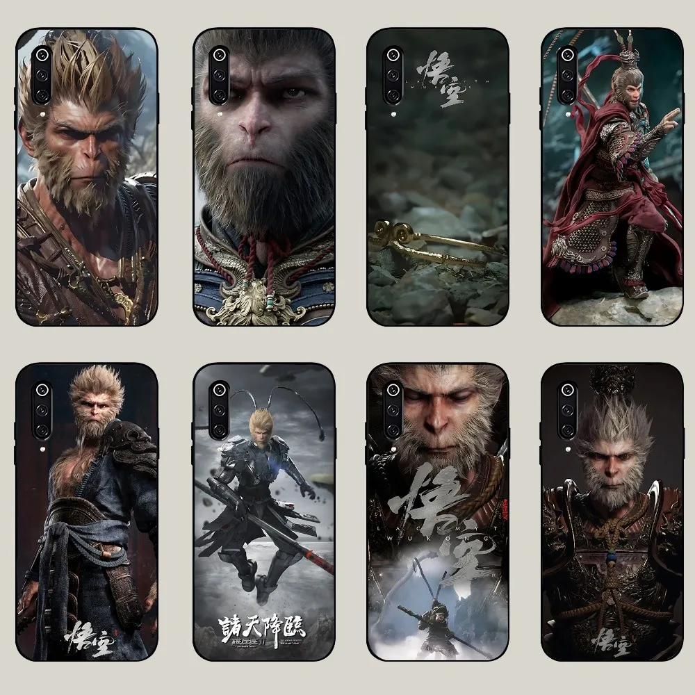 Black MythWuKong、wukong Phone Case For Xiaomi 11 Redmi Note 11 5G 8T 9A 9 10T Note8Pro Note9 12SUltra Black Case