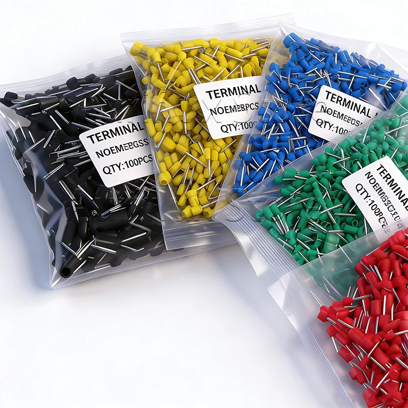 For Wire Connector 1000PCS VE0508 E7508 E1008 E1508 E2508 E6012 E10-12 Insulated Ferrules Terminal Electrical Crimp Terminator