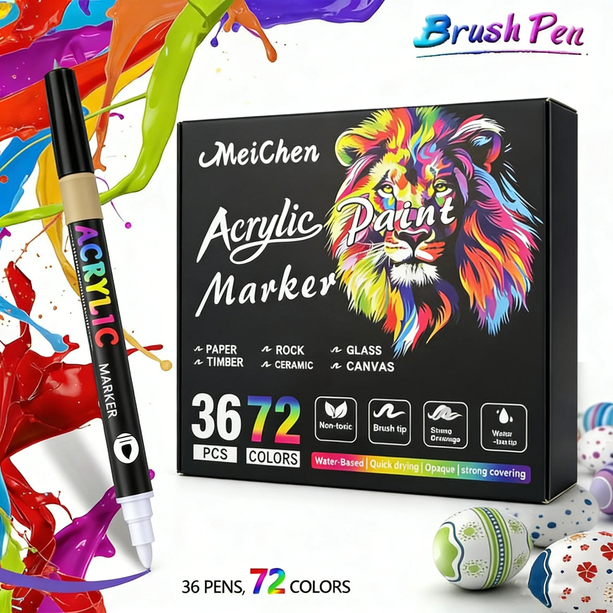 

96 цветов акриловых маркеров Двусторонний Перманентные маркеры для Наскальная живопись Камни Стекло Дерево Керамика Ткань Холст