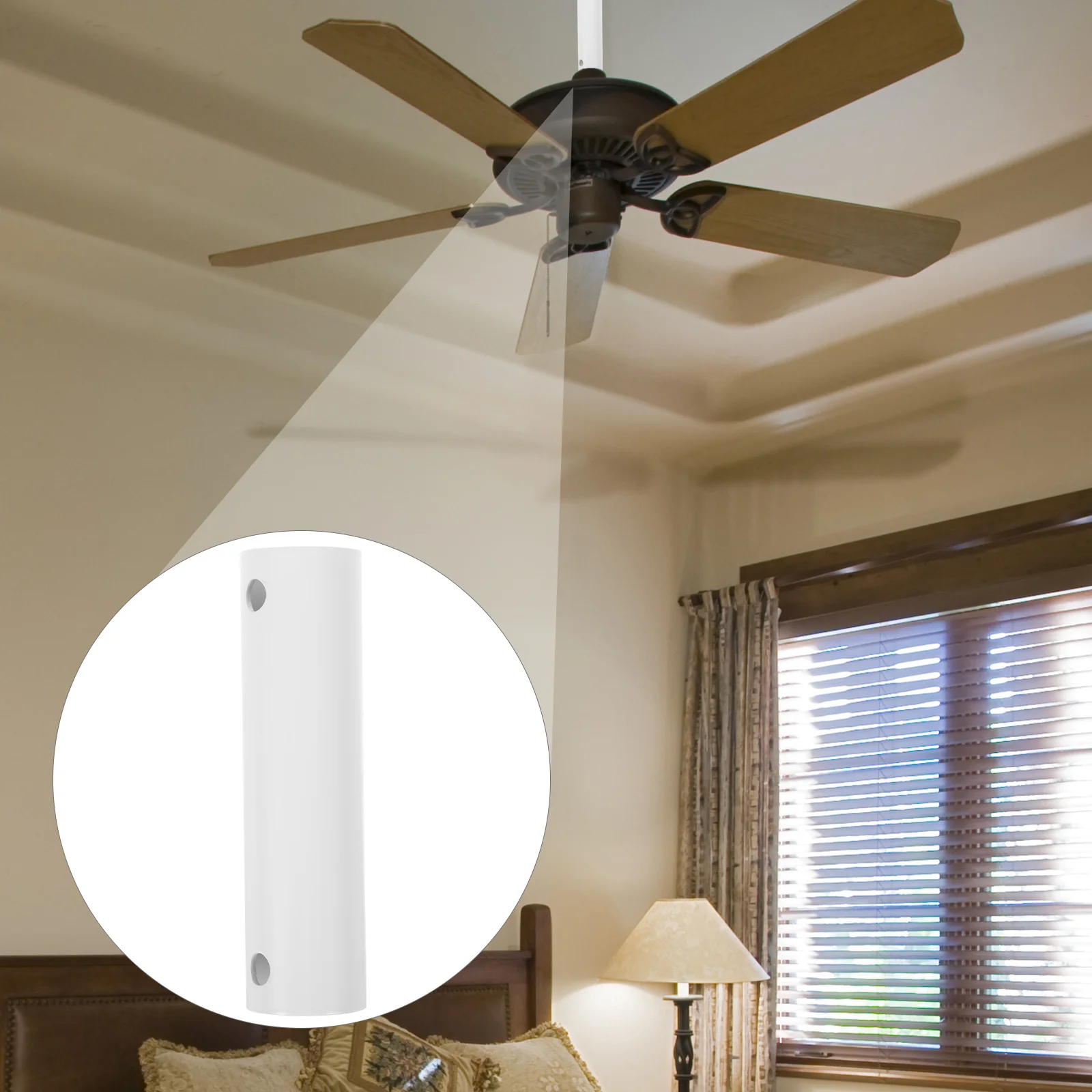 

Ceiling Fan Extension Rod Practical Stable Iron Material Minimalist Design Fan Downrod Extension Pole Convenience