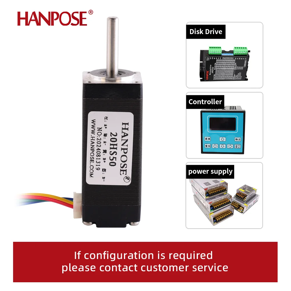 HANPOSE High-Quality  Nema8 Stepper Motor 20HS50 0.8A 40mN.m  20 Series motor for CNC worm wheel edging machine