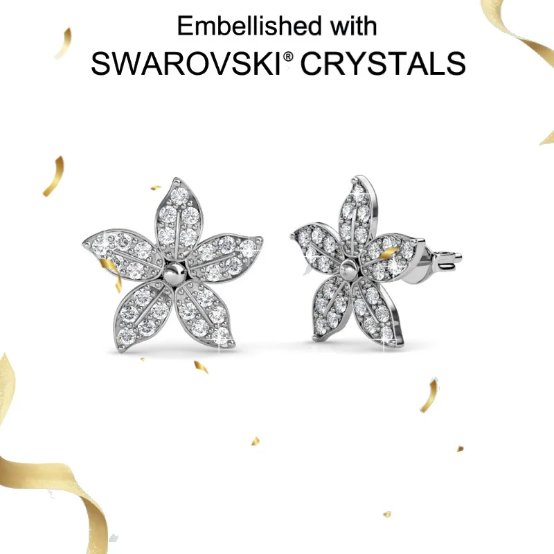 

Daisini женские блестящие серьги из белого золота 18 карат, оригинальный дизайн, уникальные серьги на заказ, массивные серьги из стерлингового серебра 925 пробы с кристаллами Сваровски