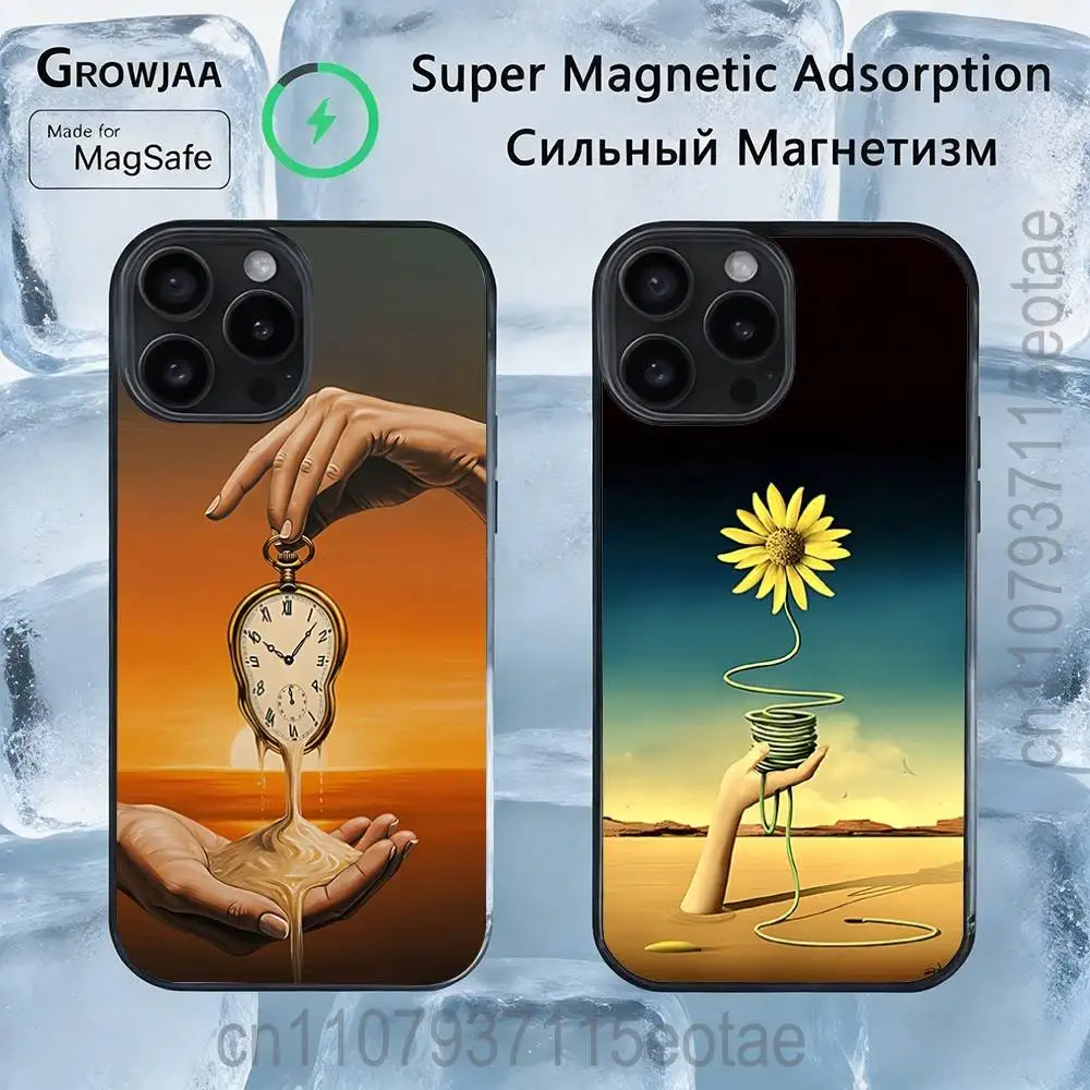 

Магнитный чехол для беспроводной зарядки S-Salvador Art Dali PAINTINGS для iPhone 11, 12, 13, 14, 15, 16, 17, Pro, Max, Plus, противоударный чехол