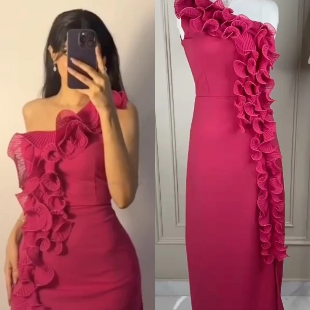 

Customized Exquisite Asymmetrical One-Shoulder A-line Evening Dresses Formal Ocassion Gown s vestidos para mujer elegantes y bon