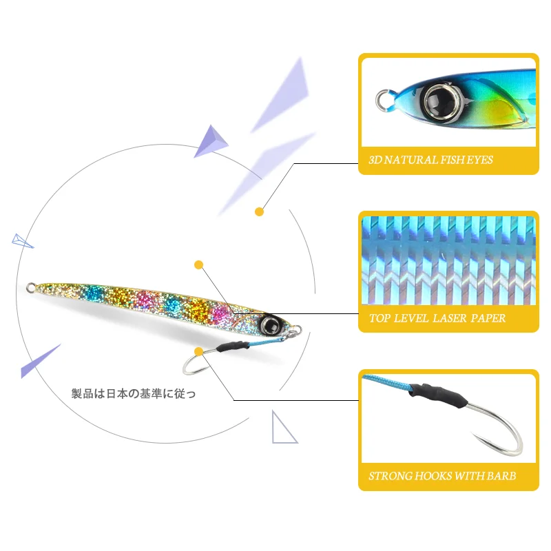 Magic Works Sea Metal Jig False Bait 30G 45G 60G Lures Saltwater Fish Items Professional Tackle Jig Fishing Lure Fishing Goods