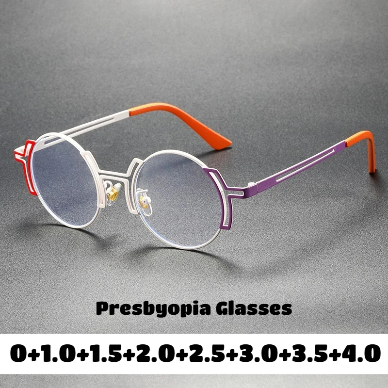 

Unisex Fashionable High-Definition Blue Light Blocking Reading Glasses 2026 New Style Unique Round-Frame Reading Glasses +4.0