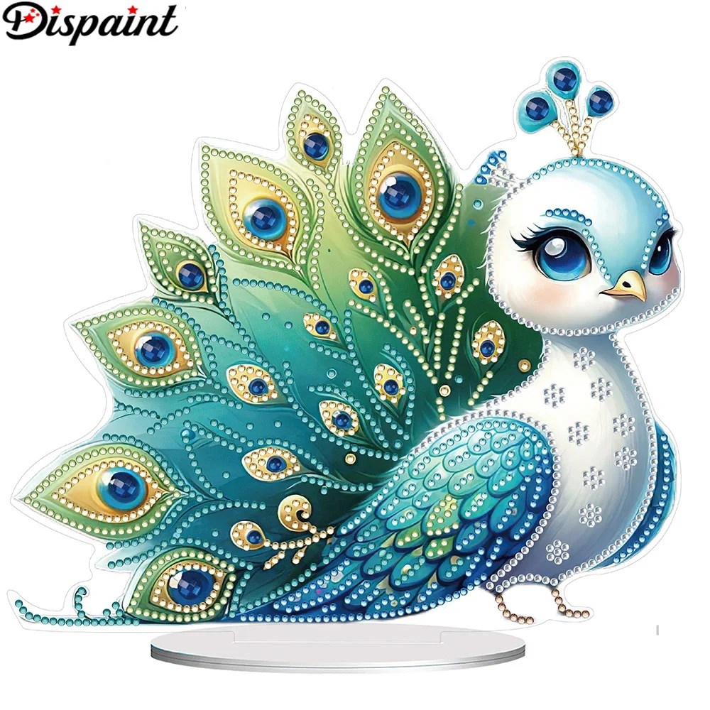 

Алмазная живопись Dispaint 5D «сделай сам», специальная форма, настольное украшение, животное, вышивка павлином, семейный настольный декор, подарок