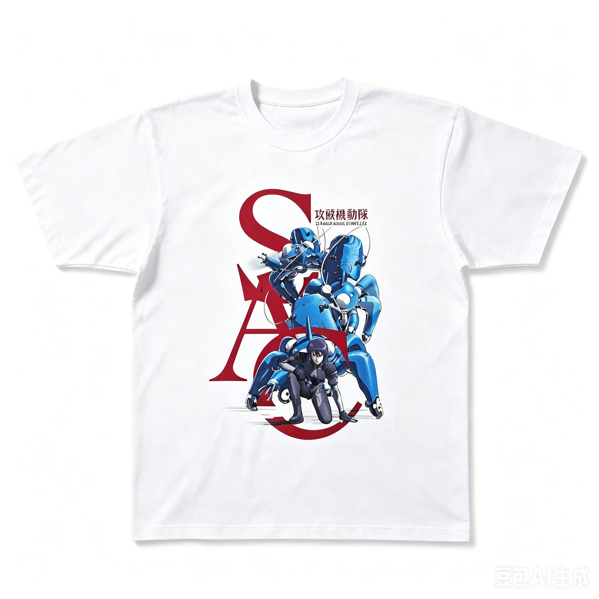 Ghost in the Shell Stand Alone Complex Graphic T Shirt Motoko Tachikoma Anime Fans Unisex Oversized Cotton Streetwear Tees