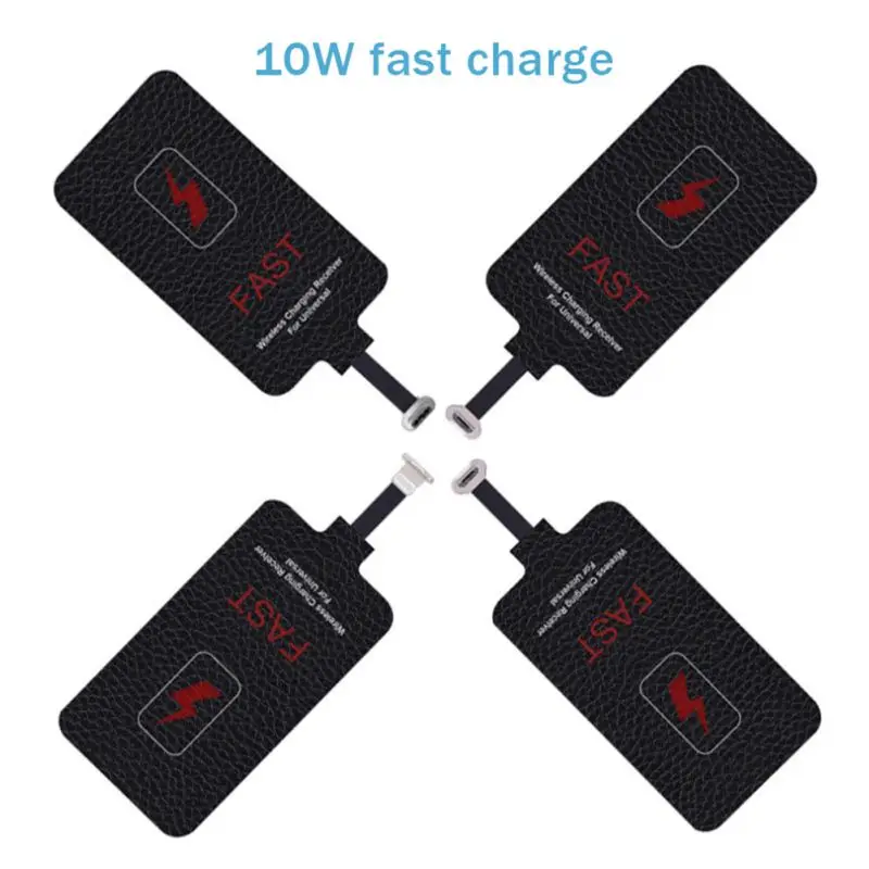 5V/2A 10W Qi Fast Wireless Charger Receiver for Charger Pad Coil for Phone 6 7 Plus Type-C Universal