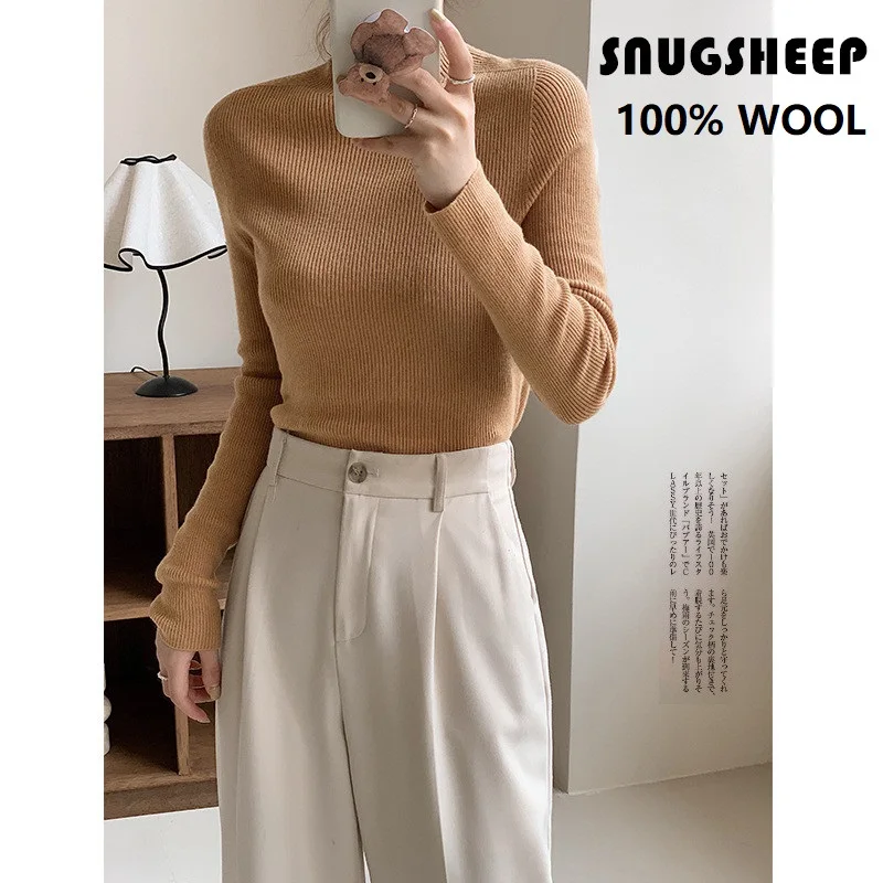 

wool sweater seamless women 2023 brown pullover pink top womens clothing knit sweaters black blue tops fashion cute aesthetic