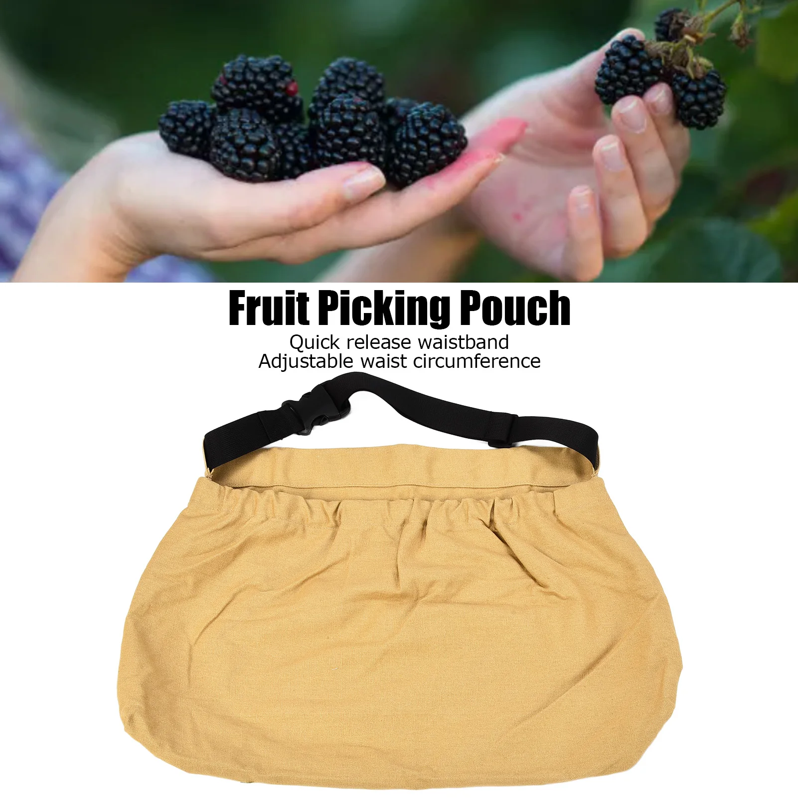 

Adjustable Fruit Picking Pouch Orchard Picking Bag Waist Hanging Adjustable Oxford Cloth Harvesting Apron for Outdoor Garden