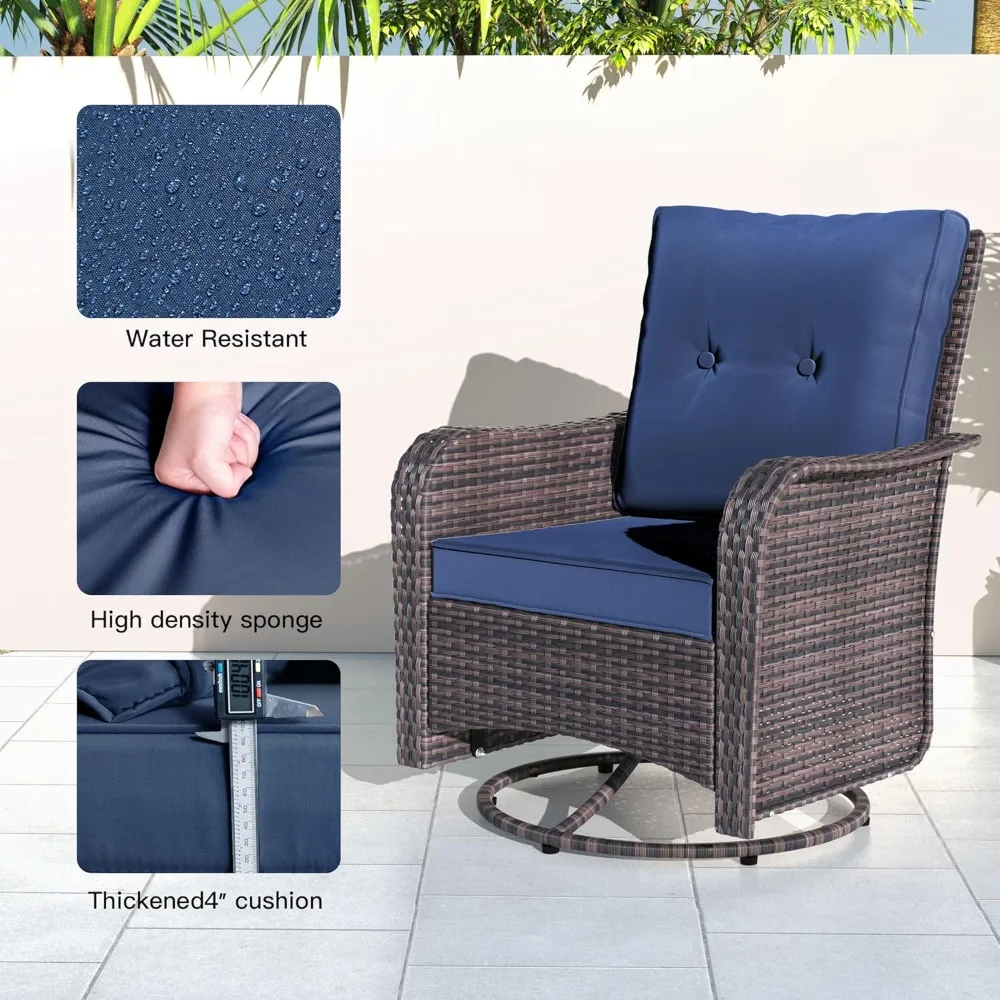 

3 Pieces Patio Furniture Set,Outdoor Swivel Glider Rocking Chairs Set, Front Porch Furniture Patio Conversation Sets, Customized