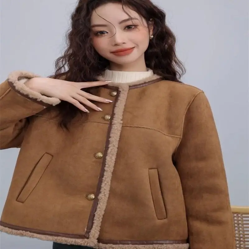 

Свежее милое милое пальто Майяра, женская зимняя женская одежда в стиле ретро, зимняя одежда, легкая роскошная универсальная осенняя одежда в стиле ретро