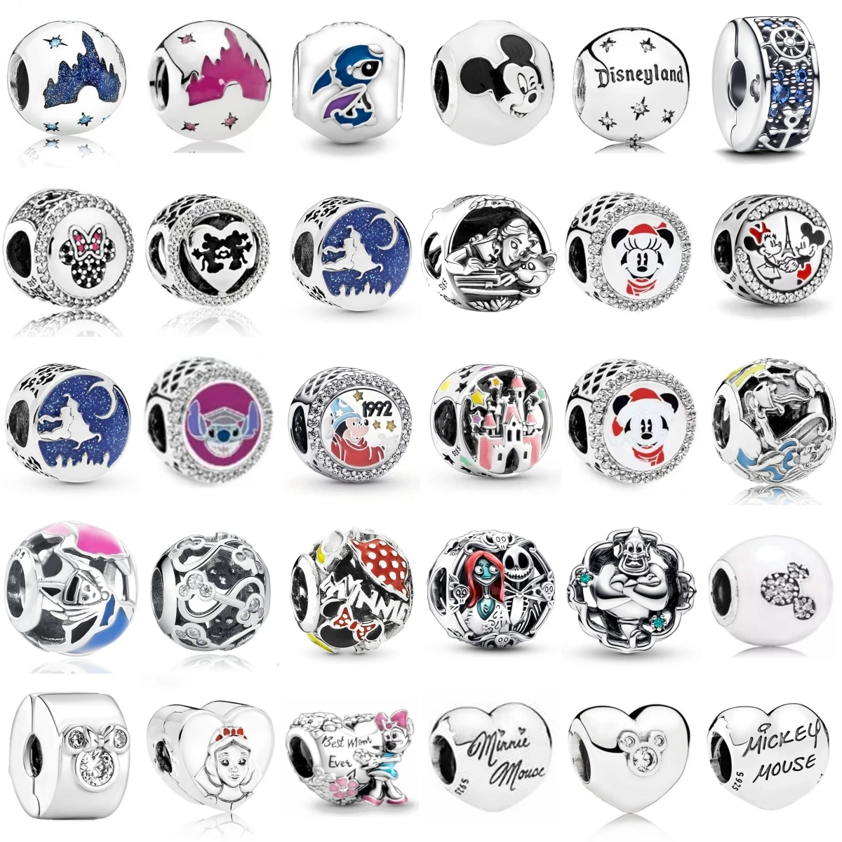 

Miniso Disney стерлингового серебра 925 пробы, очаровательные бусины, замок Микки и Минни, Джек Скеллингтон, подходят для браслета, ювелирные изделия своими руками для женщин, подарок для девочек