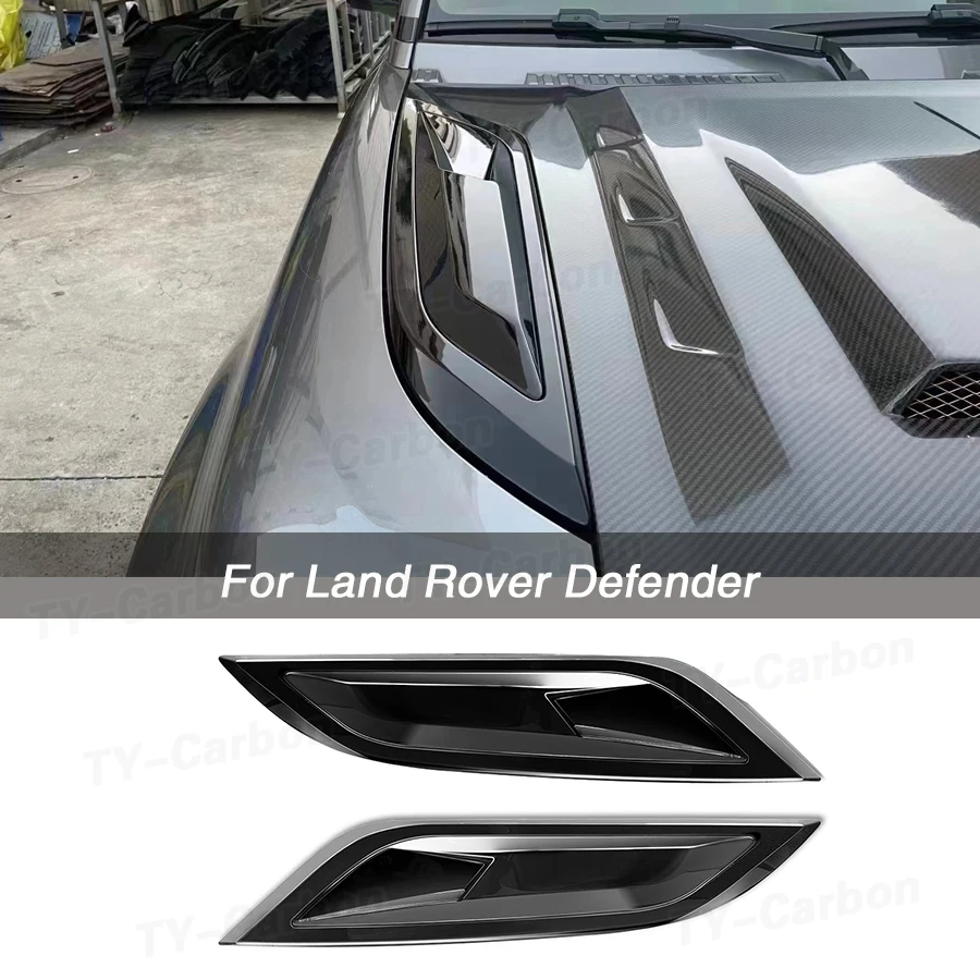 For Land Rover Defender 90 110  2020-2023 High Quality ABS Bright Black Front Bonnet Engine Hood Vent Trim Cover