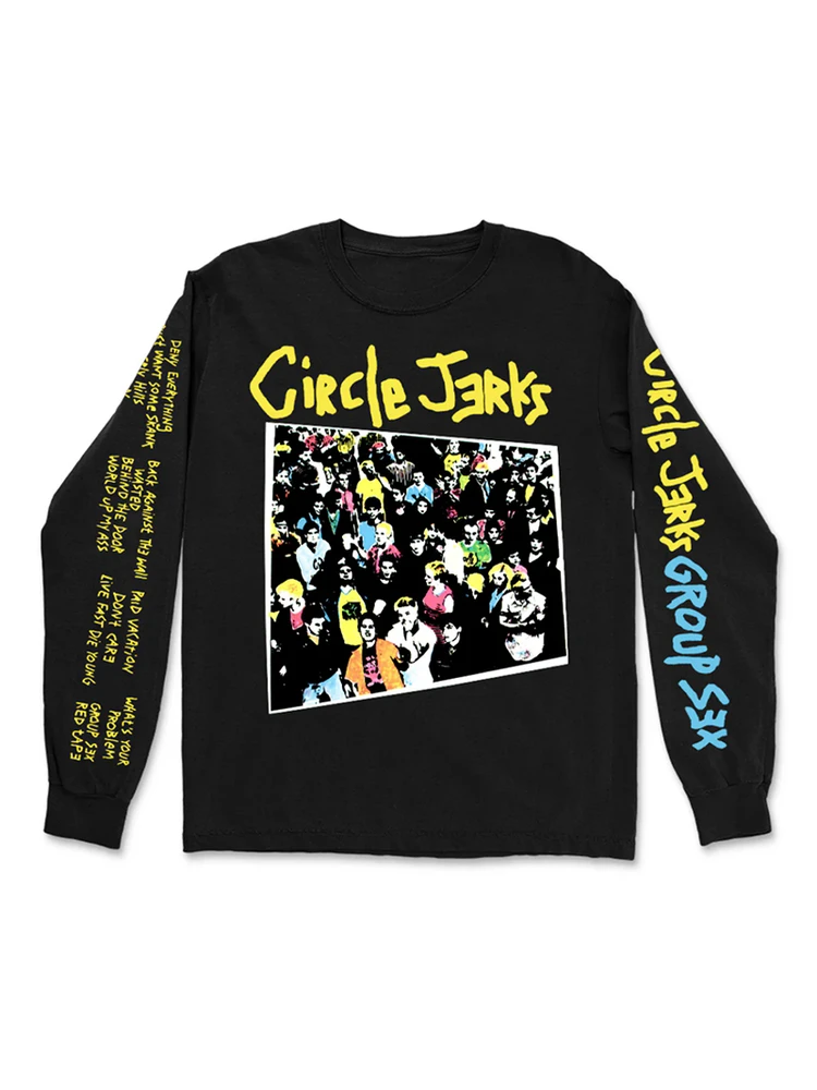 

Футболка с длинным рукавом Spring Autumn Circle Jerks Punk Rock Band с прямым принтом в американском ретро-стиле, свободного кроя, дышащая, влагоотводящая