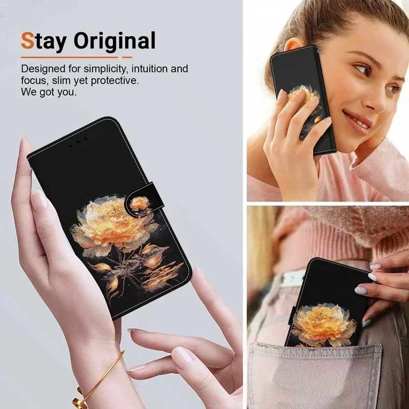 Leather Flip Case For LG Velvet 5G 6.8" Case Luxury Flower Wallet Clip Cases on For LG Velvet V40 ThinQ Stylo 7 6 5 Shell Fundas image 3