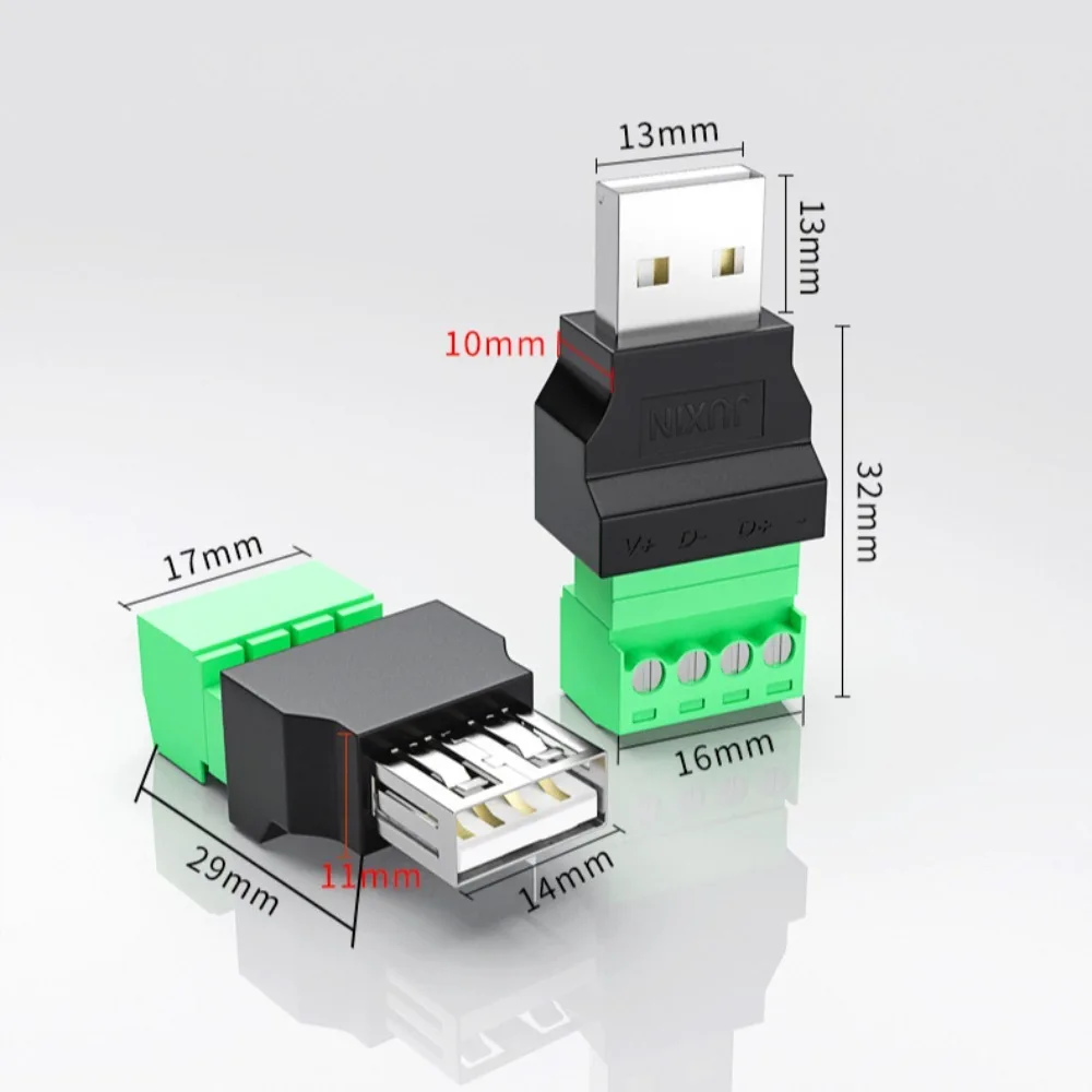 Avoid Welding Plugs USB 2.0 USB Connector Type A Adapter Connector Jack USB Turn Terminal 4 pin 4 Pin Screw Terminal Plug