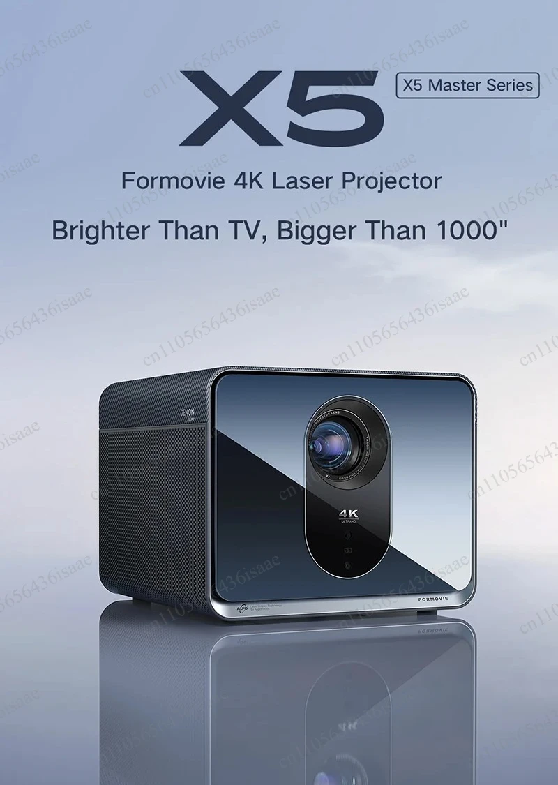 X5 Native 4K Laser Projector, 3840×2160P, 4500 ANSI Lumens, HDR10+, WiFi‑6 Smart Home Cinema Projector