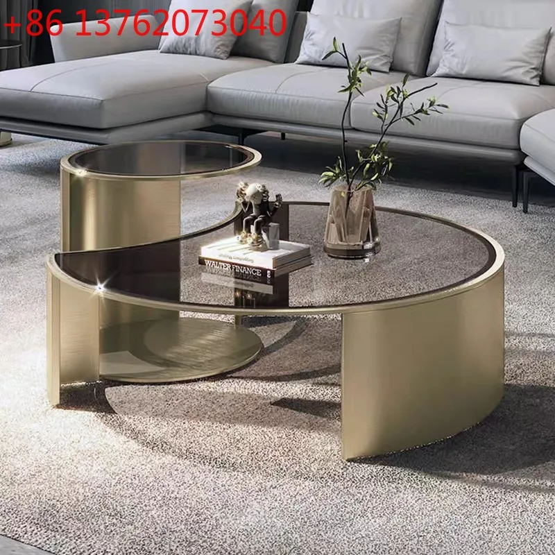 

Современный простой стеклянный журнальный столик, дизайнерский креативный кремовый стиль, маленькая квартира