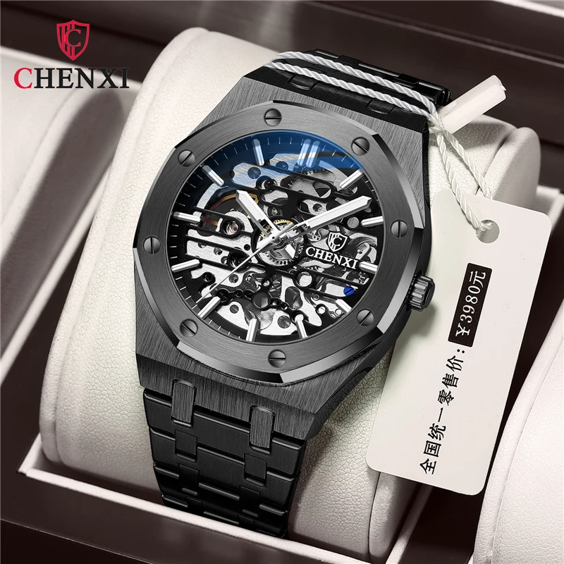 CHENXI 8848 2023 New Automatic Men With Box Mechanical Tourbillon Wristwatches Waterproof Business Stainless Sport Male Watches