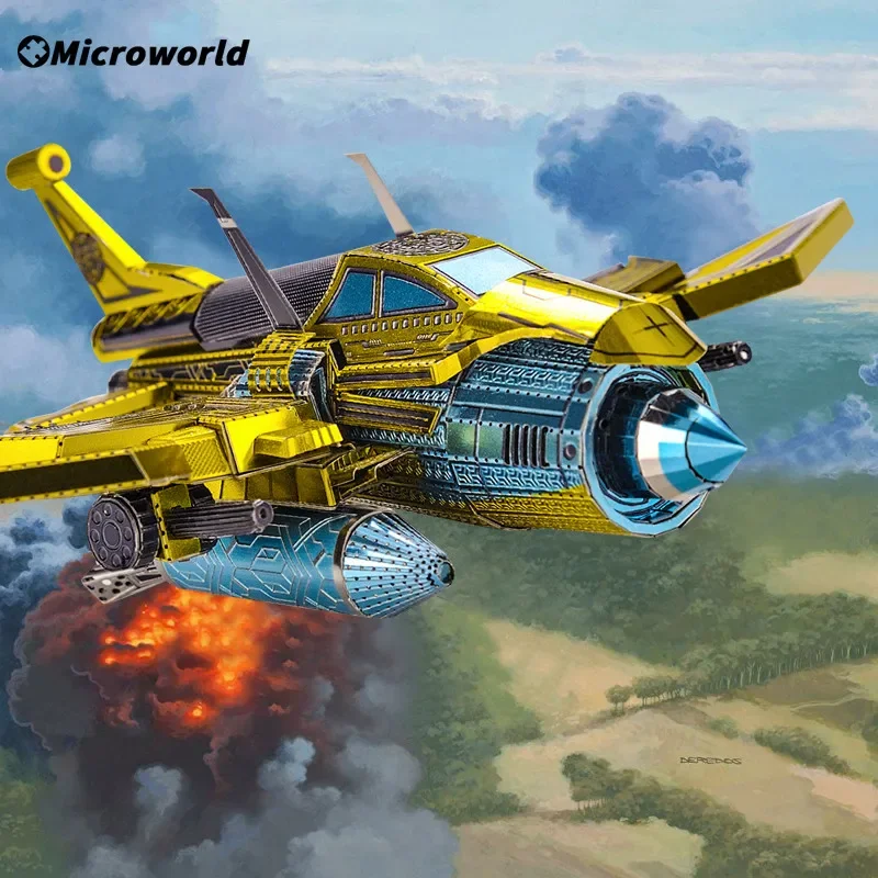 Microworld 3D Puzzle in metallo Giochi Kit modello di aeroplano Taglio laser fai da te Giocattoli puzzle Regali di Natale per bambini Adolescenti Adulti