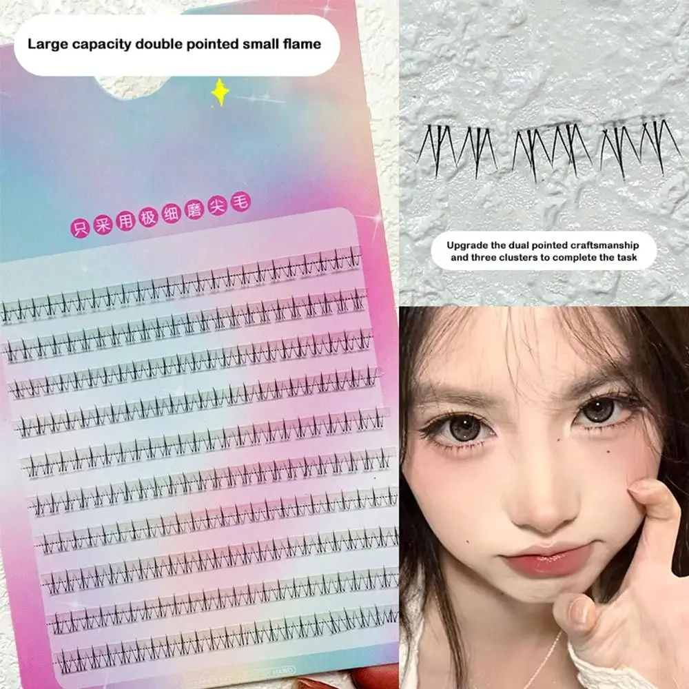 Belas cílios postiços 3d sem cola anime cosplay mangá cílios vários estilos diy segmentado cílios postiços wome