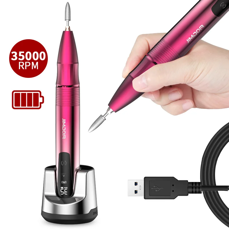 Imagem -02 - Recarregável Brushless Nail Salons Broca Manicure Cordless Poderoso Handpiece Universal Polimento Ferramenta Motor 35000rpm Ajustável