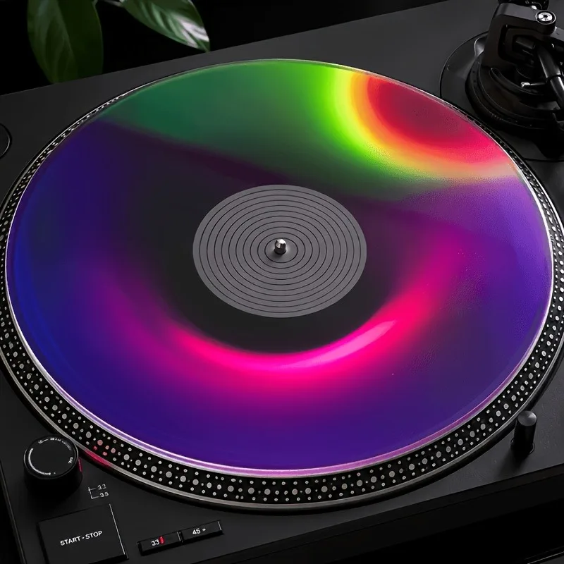 Tapete de acrílico antiestático para toca-discos, 12 polegadas, gradiente colorido, para discos de vinil lp, acessórios hifi