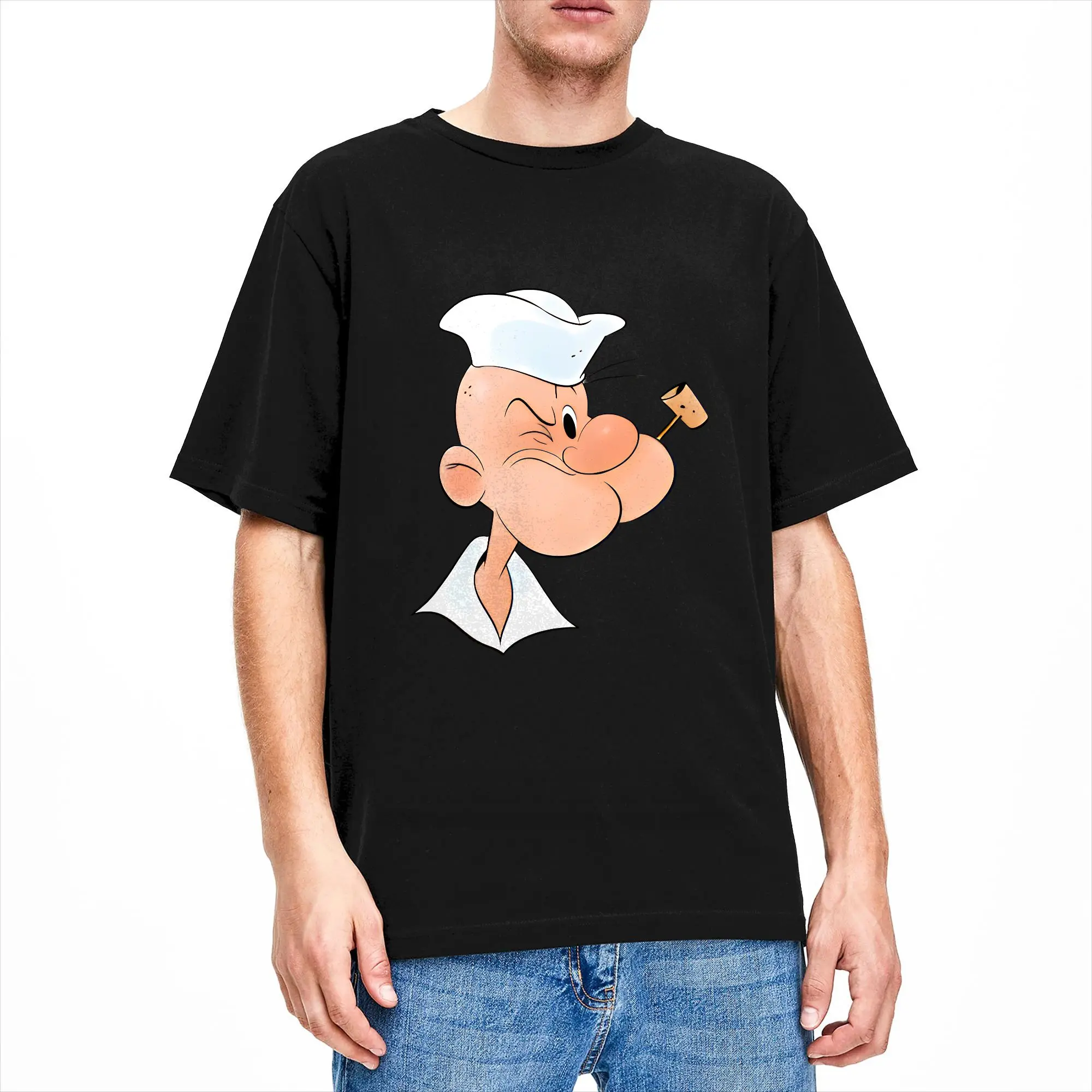 Humor Cartoon Bluto and Olive Oyl Character T-Shirts for Men Crewneck 100% Cotton T Shirt  Short Sleeve Tee Shirt Tops