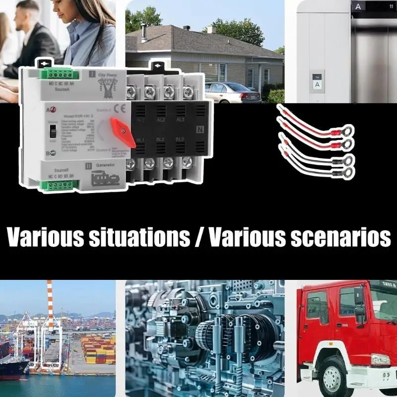 100A 4POOLE POWER TOMMATATION TOMMAND STAWSES DIN DIAR RAIN ANTRONDROLS for Home Generator Fast Y4QC