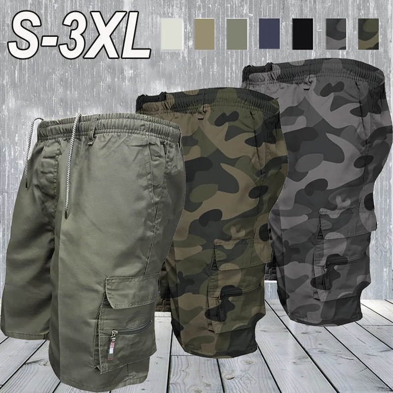 Heren Tooling Shorts Side Multi-Zakken Mannen Losse Work Shorts Casual Korte Broek Mannelijke Zomer Outdoor Shorts