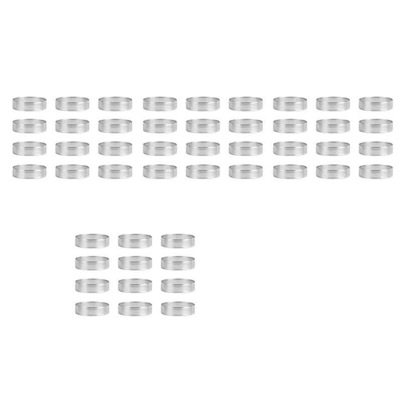 

48 упаковок колец для пирогов из нержавеющей стали, 3 дюйма, перфорированное кольцо для мусса для торта, форма для колец для торта, круглые инструменты для выпечки торта