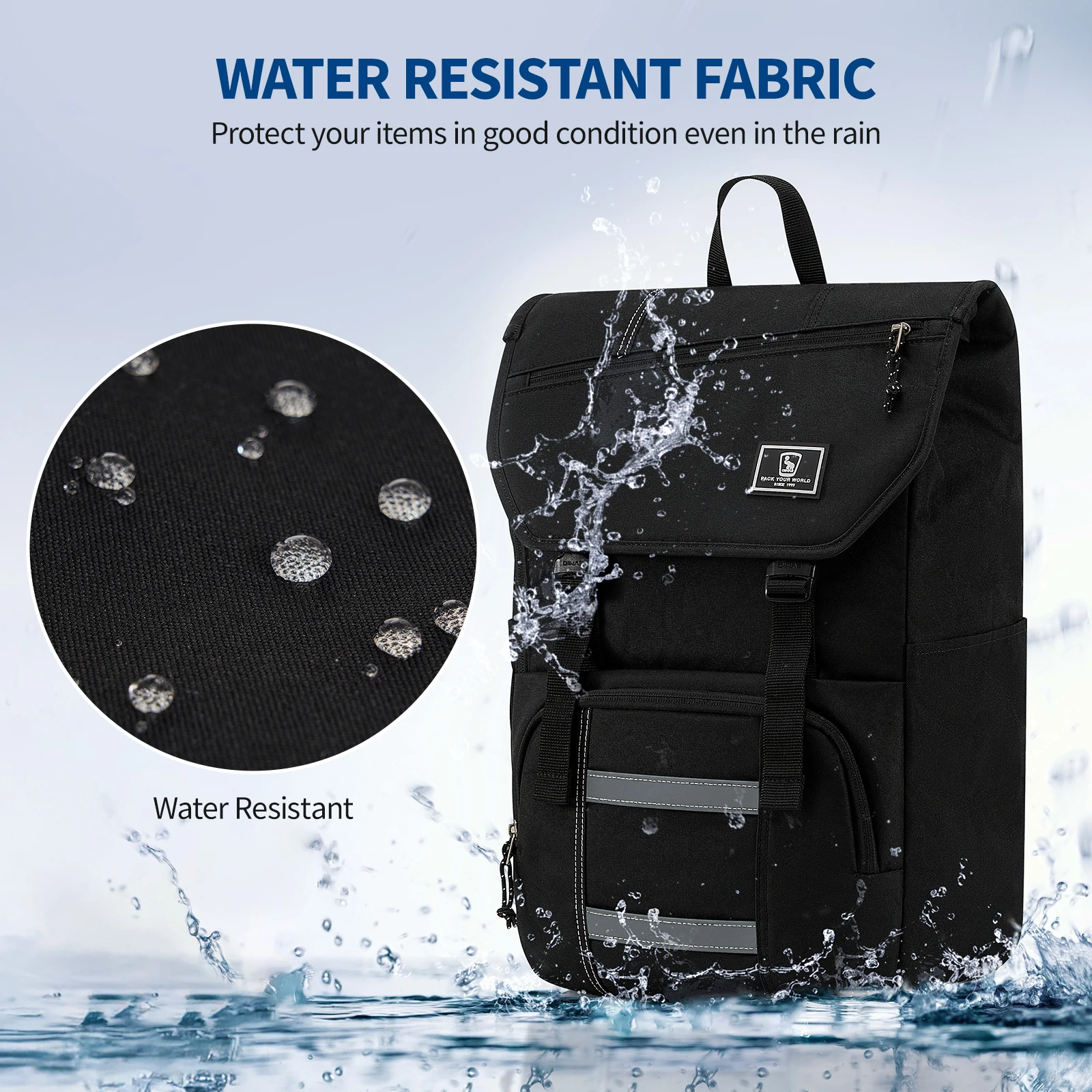 حقيبة ظهر كاجوال للجنسين بتصميم عصري ومريح من OIWAS مناسبة للمدرسة والسفر في الهواء الطلق بسعة كبيرة مقاومة للماء