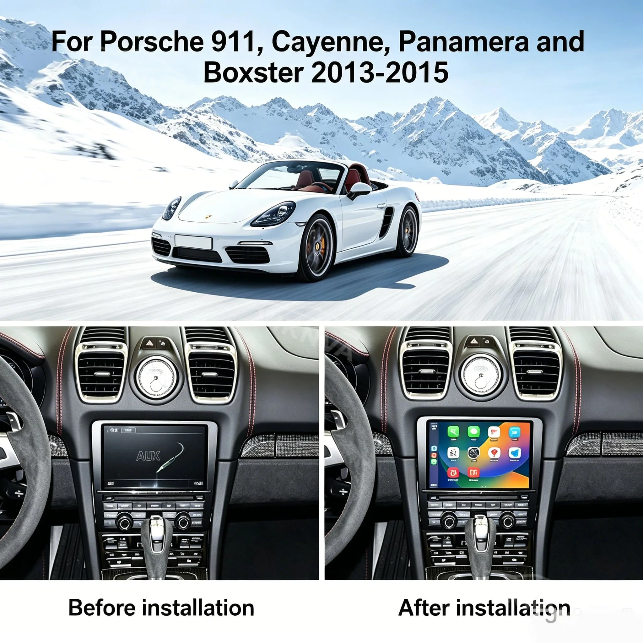 For Porsche Cayman Boxster 911 718 2010-2017 Android 12.0 8Core 8GB+128G Carplay DSP Car DVD Player Radio GPS Wifi multimedia