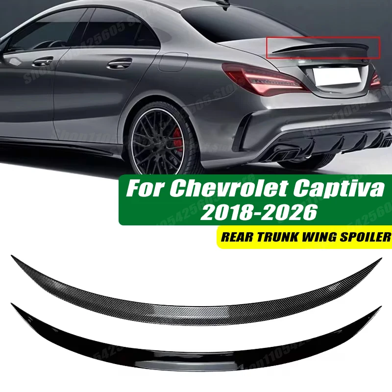 120cm 5D Carbon Look Rear Boot Trunk Spoiler Lip Stick-On Decorative Rear Wing For Chevrolet Captiva 2018-2026