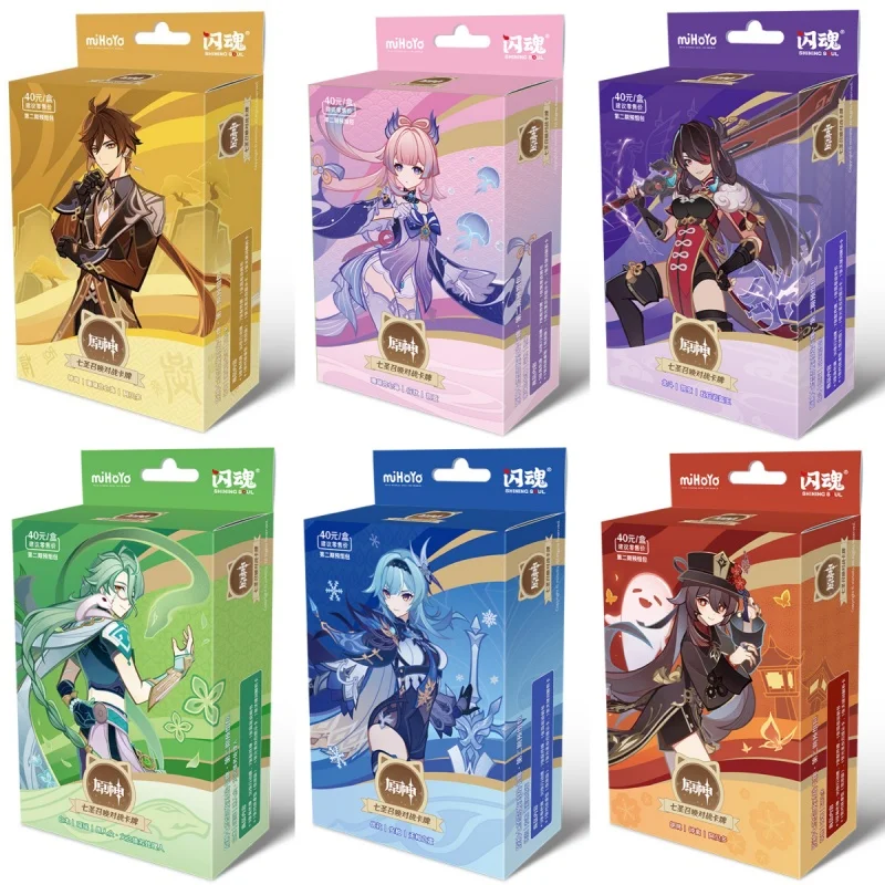 

Original Genshin Impact Vol.2 Genius Invokation Tcg Battle Card Genuine Hu Tao Raiden Shogun Anime Character Collection Toy