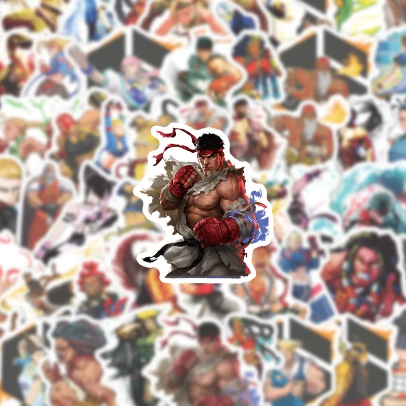 50 Stück niedlicher Cartoon ‌ Street Fighter Persönlichkeit Doodle Kreative dekorative Aufkleber