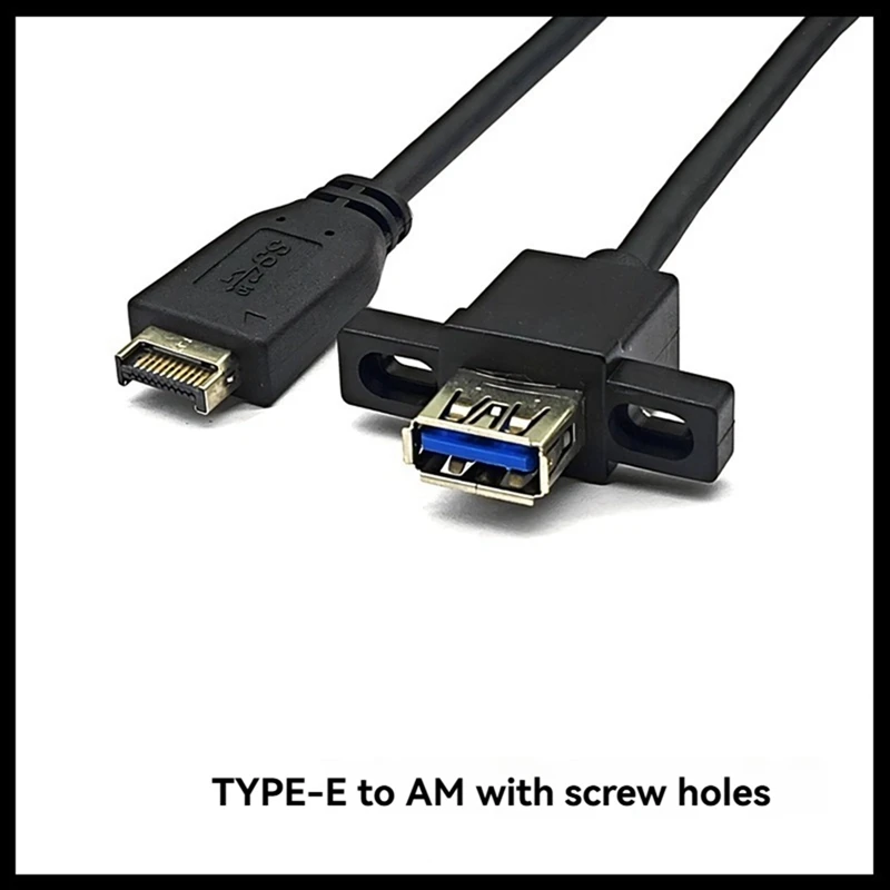 TYPE-E To USB 3.2 GEN2 10Gbps Female Front Panel Extension Cable USB3.2 TYPE-A Connector With Screw Hole For Desktop