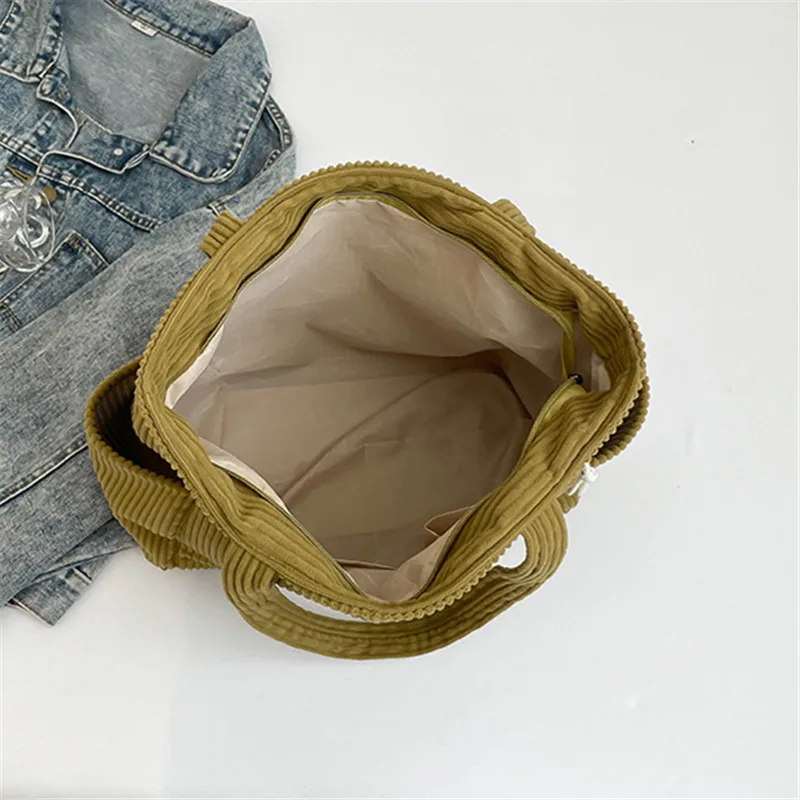 حقيبة يد سروال قصير جديدة عصرية ذات سعة كبيرة حقيبة يد نسائية حقيبة كتف متعددة الاستخدامات حقيبة فئة الطالب الرجعية مع جيب بسحاب #6