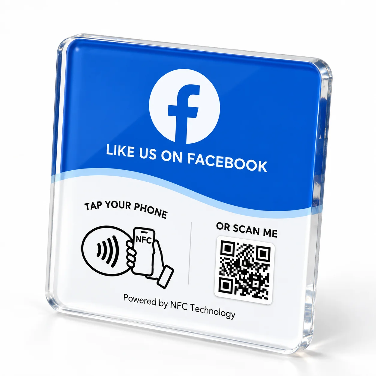 NFC 215 square programmable for Google Review Card NFC Station Table 13.56Mhz QR code editable Standing Card