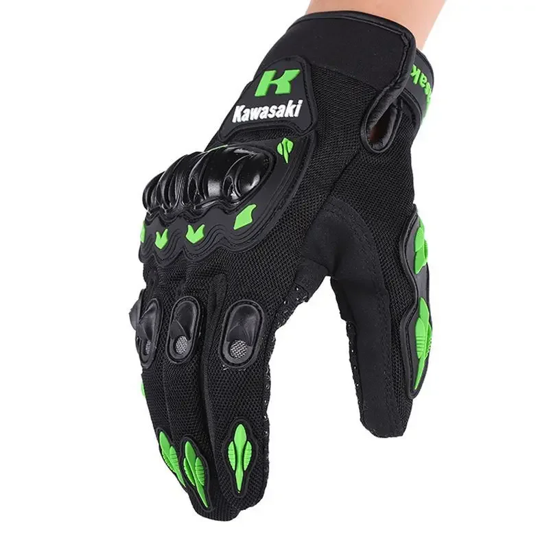 Kawasaki off-road gloves, all finger bicycle breathable gloves, motorcycle anti fall knight gloves, outdoor