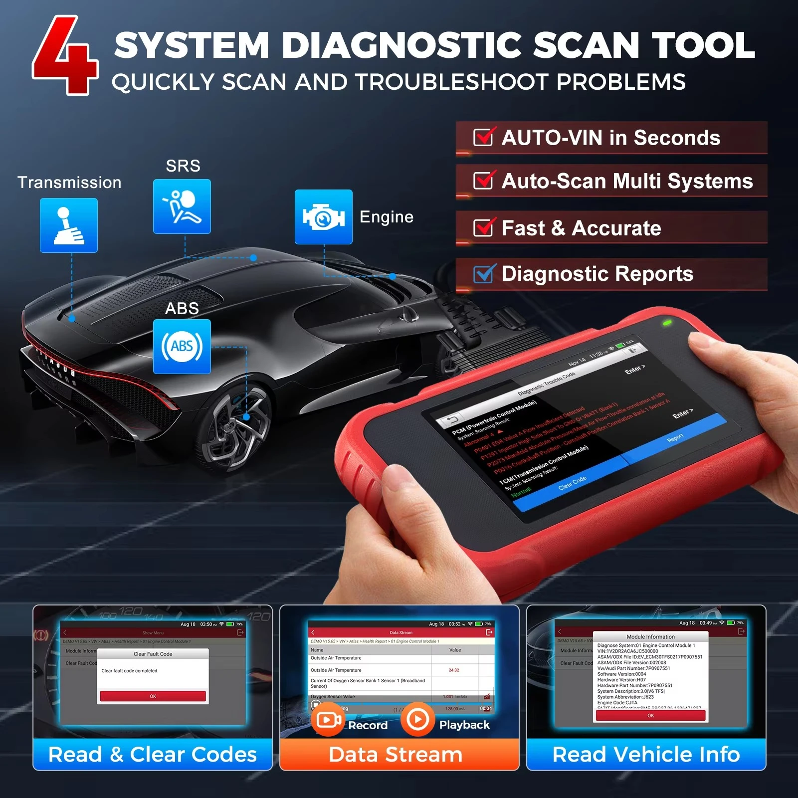 2026 New CRP123E V3.0 Elite Diagnostic Tool for Engine ABS SRS at With 7 Reset Services Lifetime Free