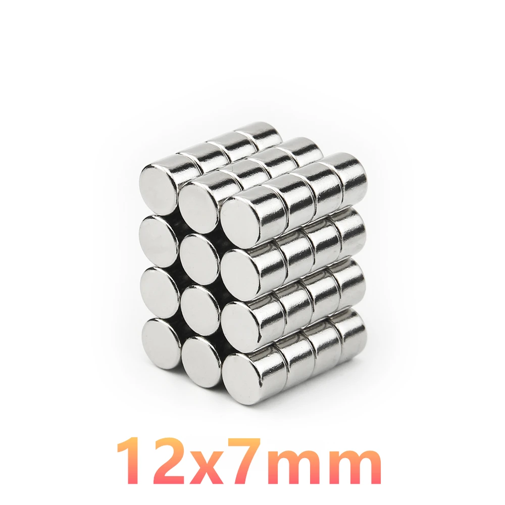 

50pcs Strong Round 12*7mm N35 Rare Earth Neodymium Magnet Art Craft Fridge 12x7mm