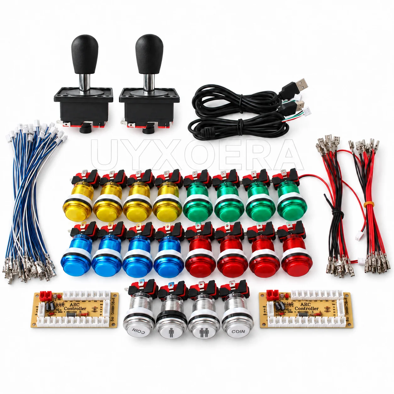 kit-de-bricolage-pour-borne-d'arcade-2-joueurs-avec-2-joysticks-16-boutons-transparents-3-boutons-a-icones-encodeur-usb-a-zero-latence-pour-pc-mame