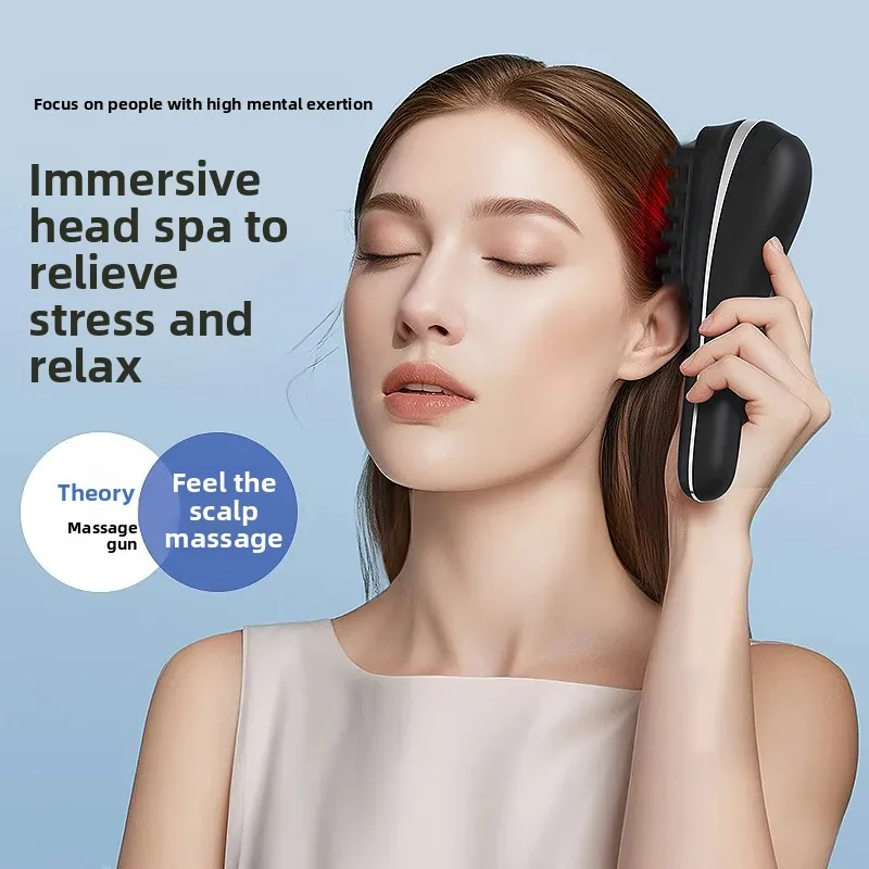 Electric Fascia Comb Head Massager for Scalp Relaxation and Headache Relief Multifunctional Massage Tool